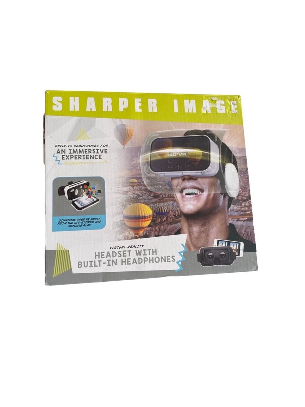 Sharper Image VR Headset with Built-in Headphones Black